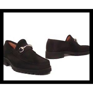 Gucci Black Loafers with Silver Detail